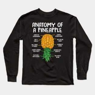 Anatomy Of A Pineapple Swinger Upside Down Swinging Lifestyle Long Sleeve T-Shirt